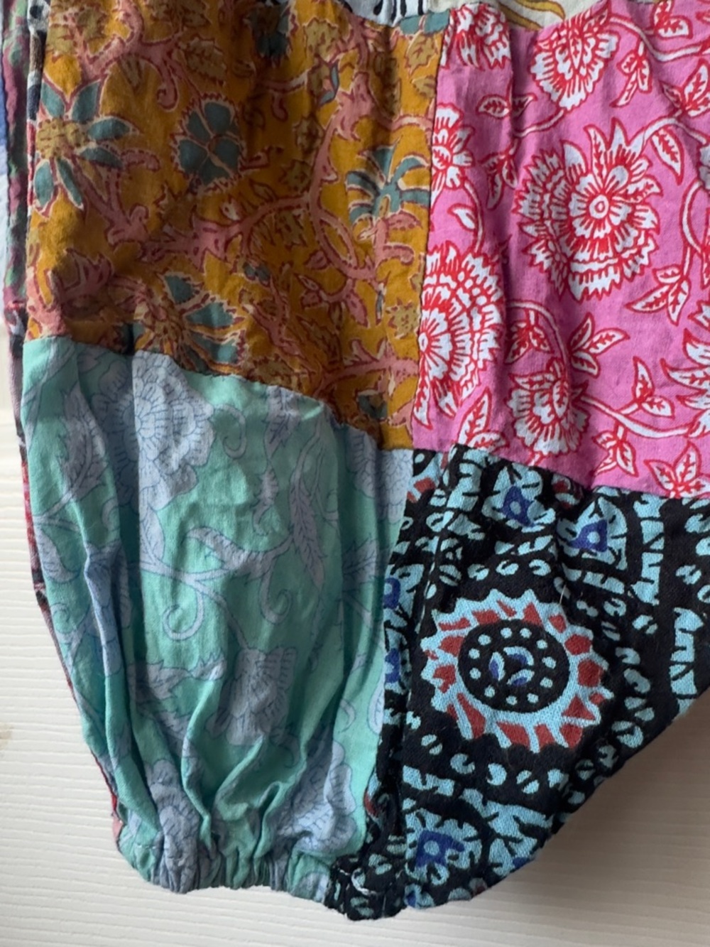 Hippie Forever Patchwork Harem Pants Womens Free Size Cotton Boho Jogger Multi - Picture 11 of 11